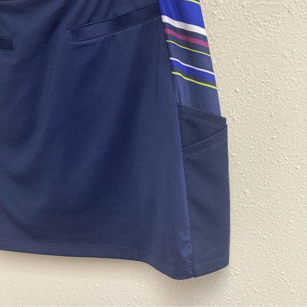 Callaway Women’s Skort Navy Blue Colorful Stripes Side Pockets Size M - Picture 3 of 15
